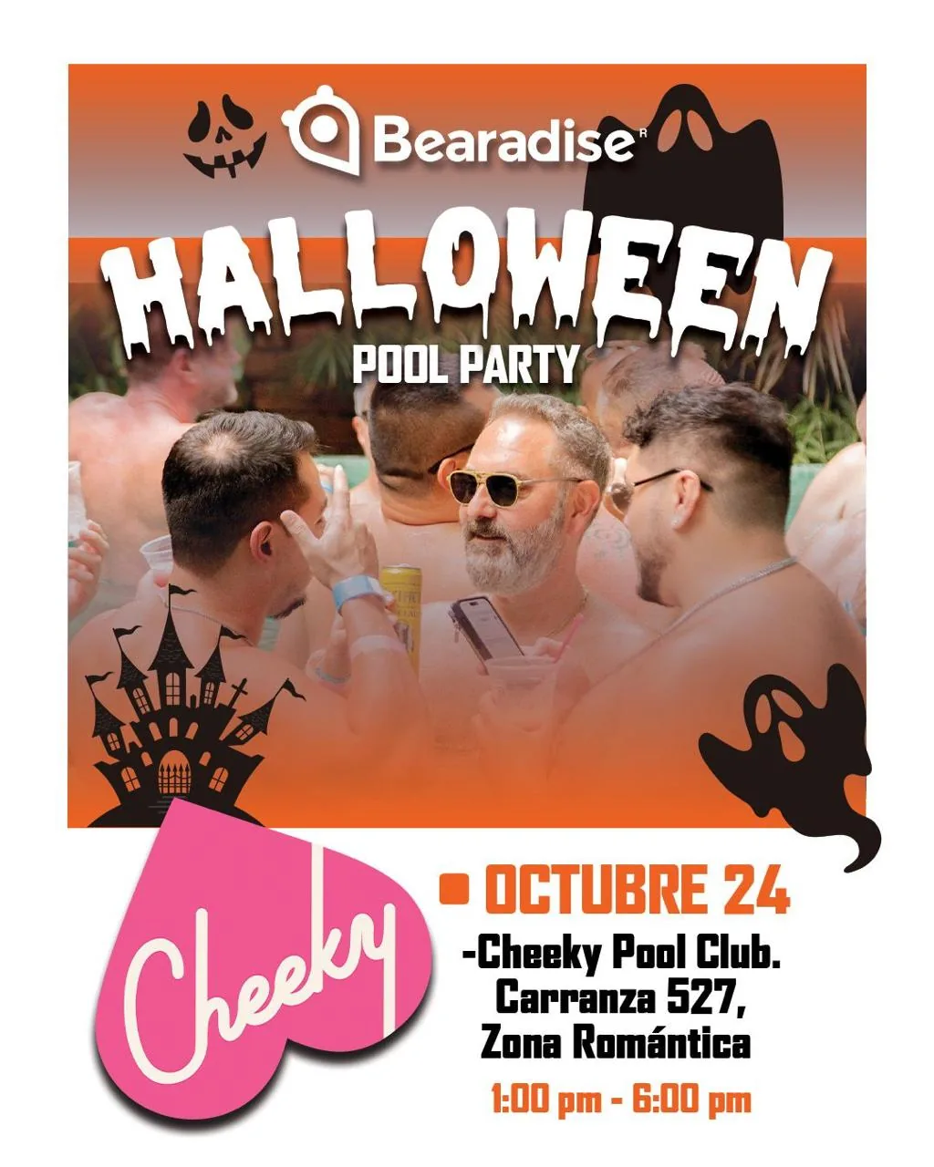 Bearadise Pool Party: Halloween — event flyer