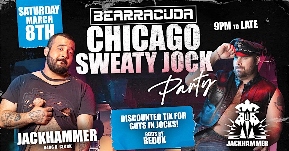 Bearracuda Chicago - Sweaty Jock Party — event flyer