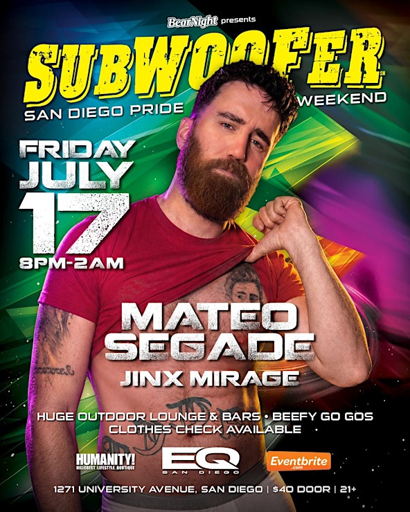 SubWOOFer San Diego Pride โ event flyer