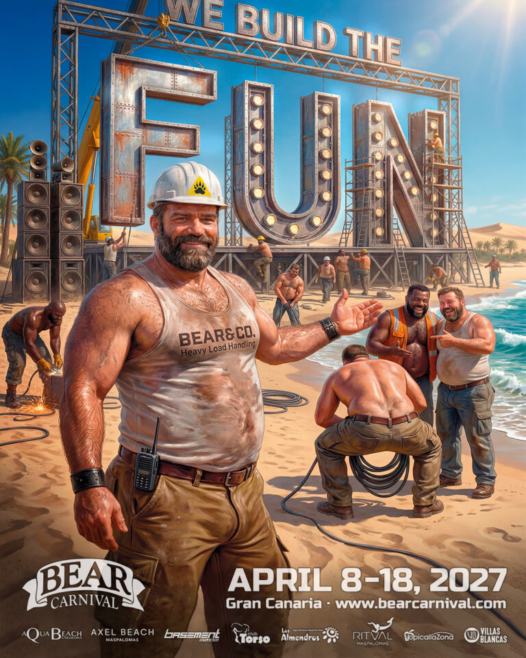 Bear Carnival 2027: men at work — event flyer