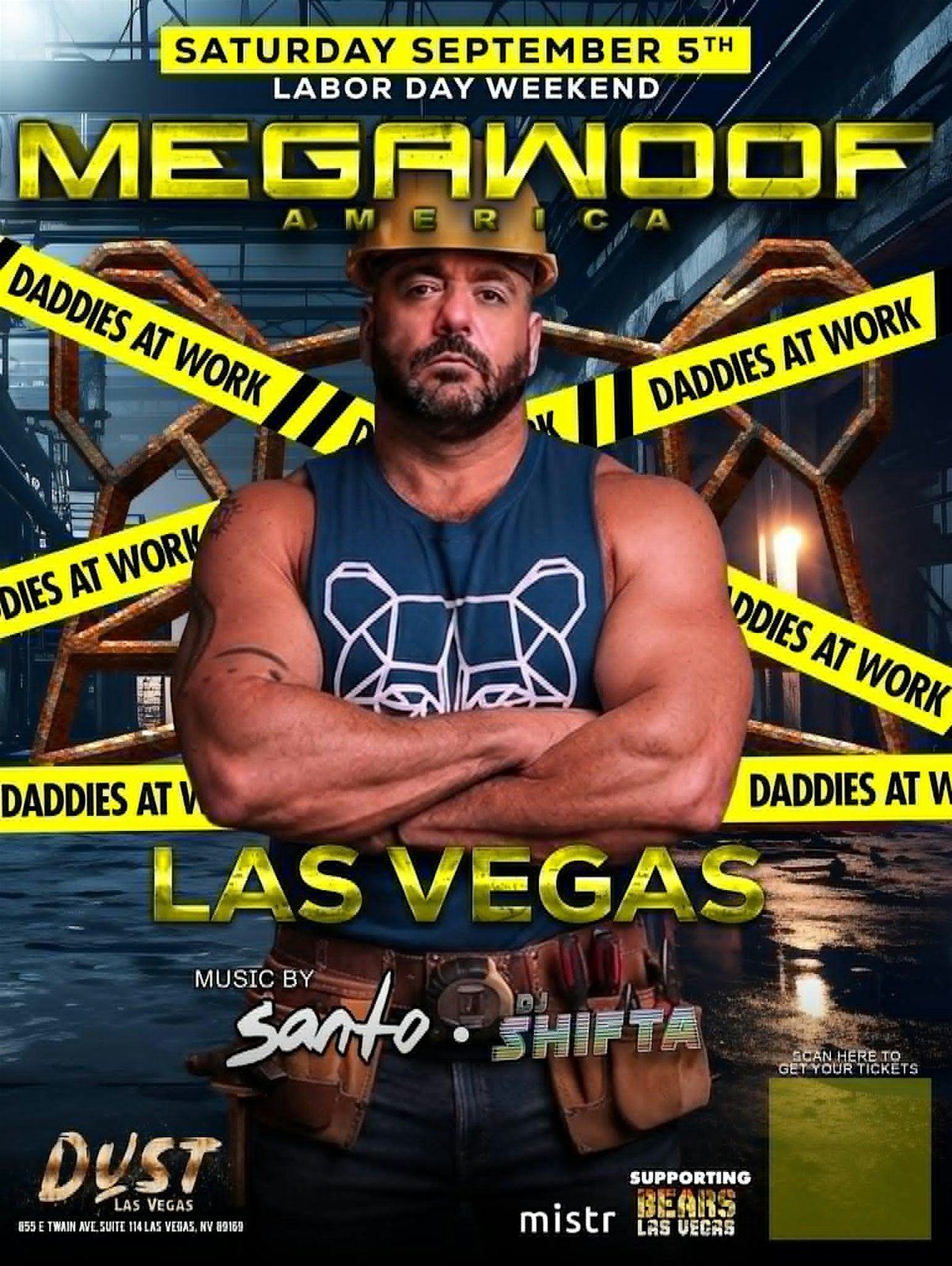 MEGAWOOF AMERICA LAS VEGAS DADDIES AT WORK — event flyer
