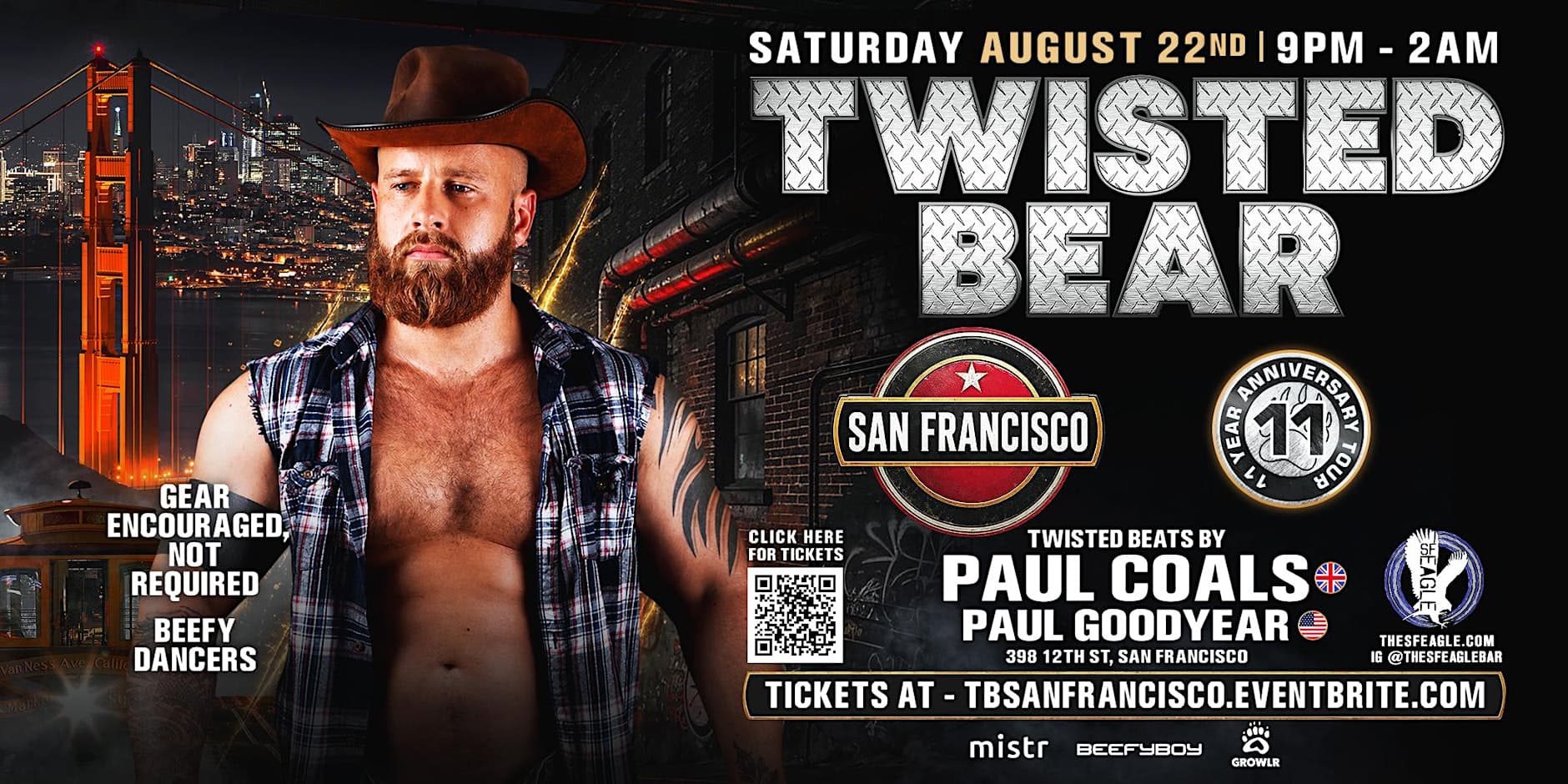 TWISTED BEAR San Francisco Debut — event flyer