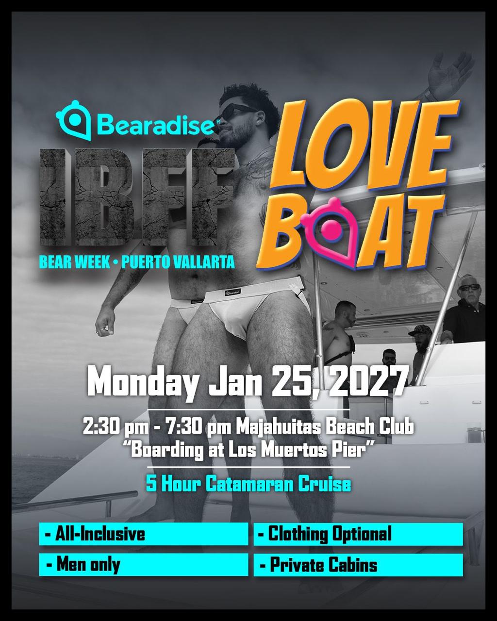 Bearadise Love Boat: IBFF Bear Week 2027 — event flyer