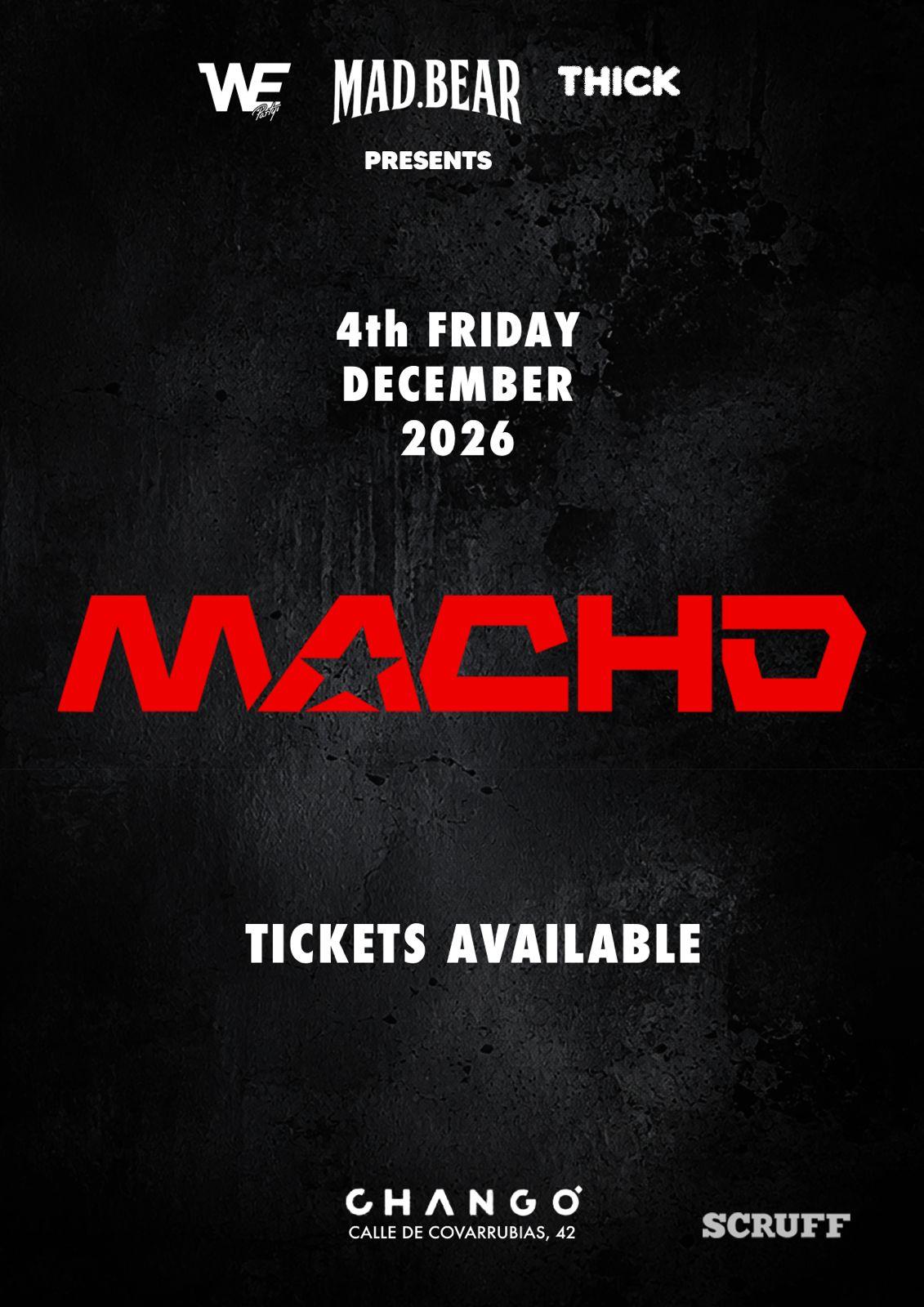 MACHO PARTY — event flyer