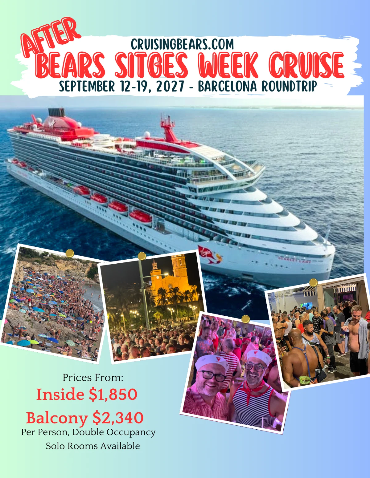 CruisingBears.com AFTER BEARS SITGES WEEK Cruise — event flyer