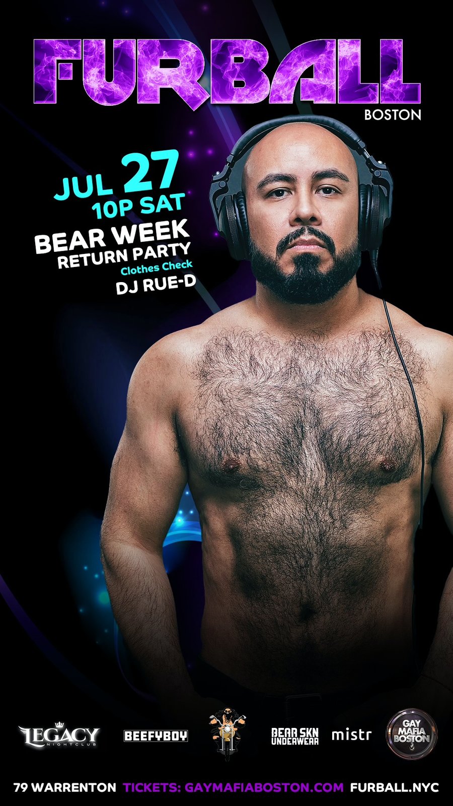 FURBALL Boston BEAR WEEK RETURN PARTY — event flyer
