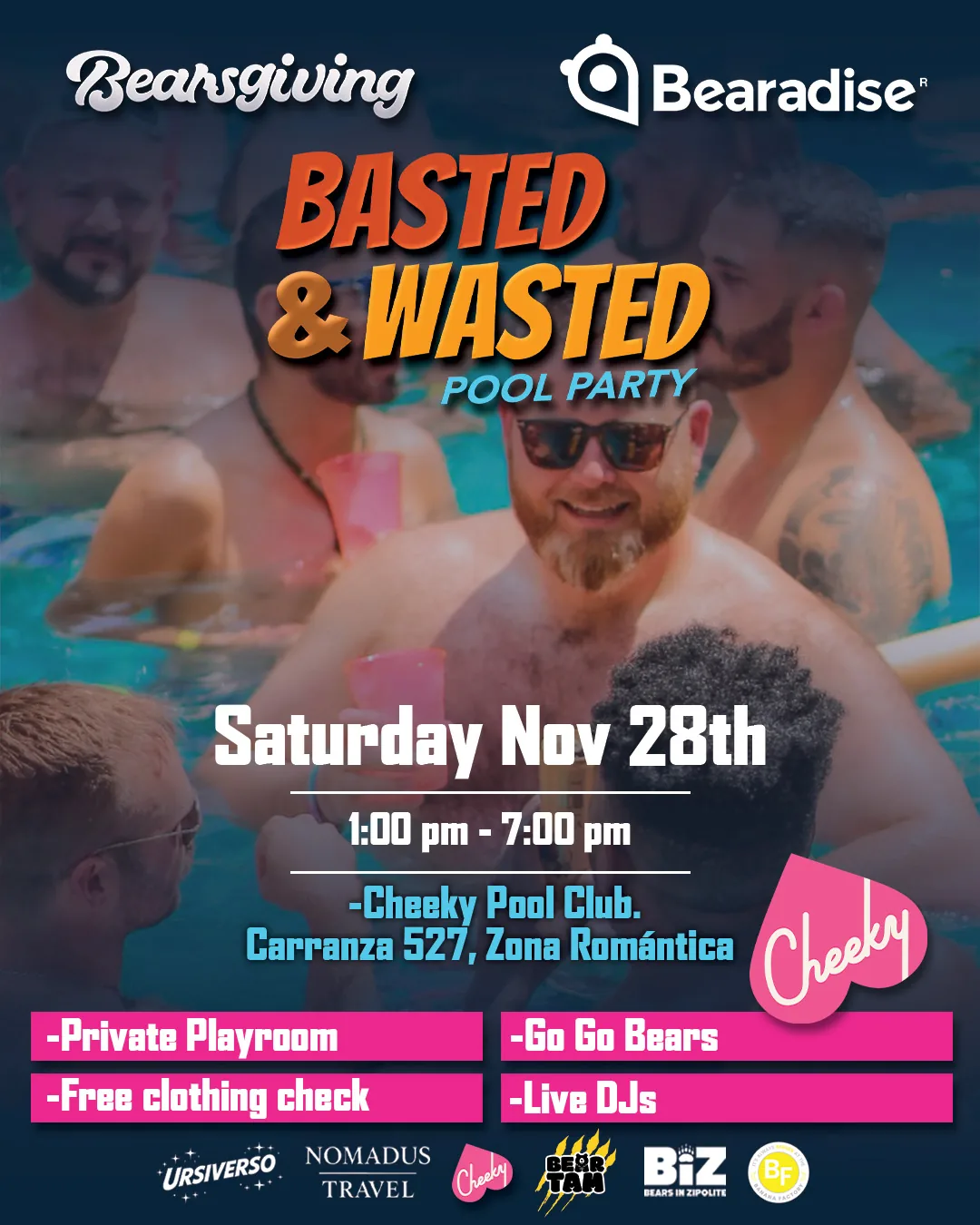 Basted & Wasted: Bearsgiving Pool Party — event flyer