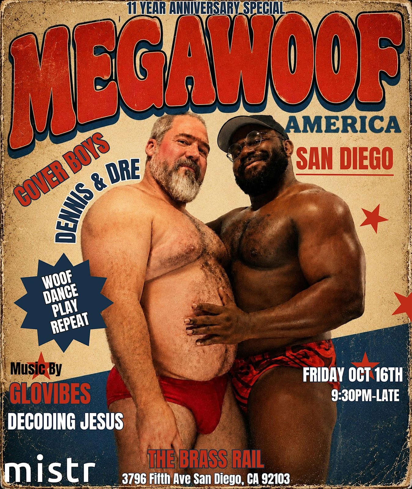 MEGAWOOF SAN DIEGO - 11 YEAR ANNIVERSARY TOUR — event flyer