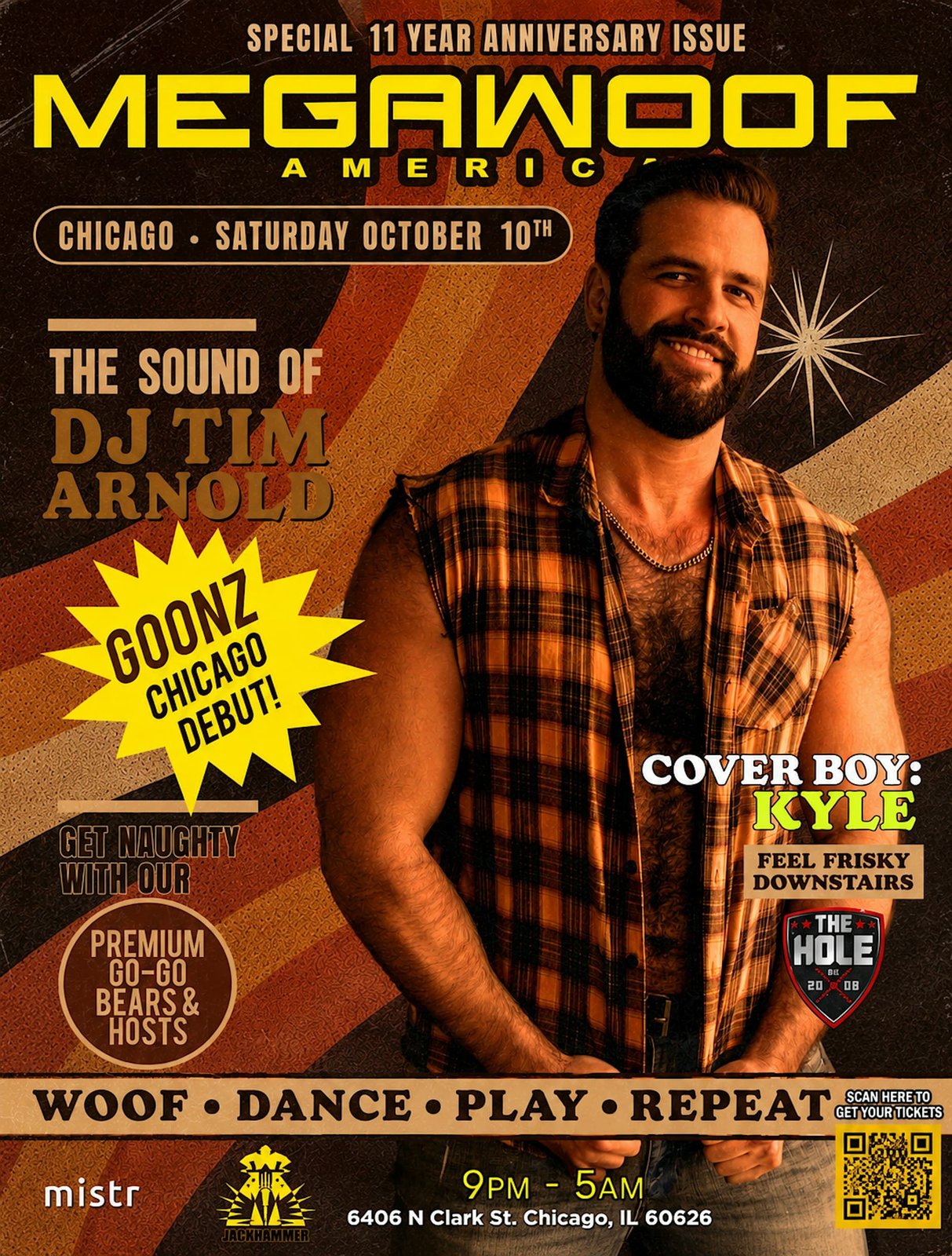 MEGAWOOF - CHICAGO - 11 YEAR ANNIVERSARY β event flyer