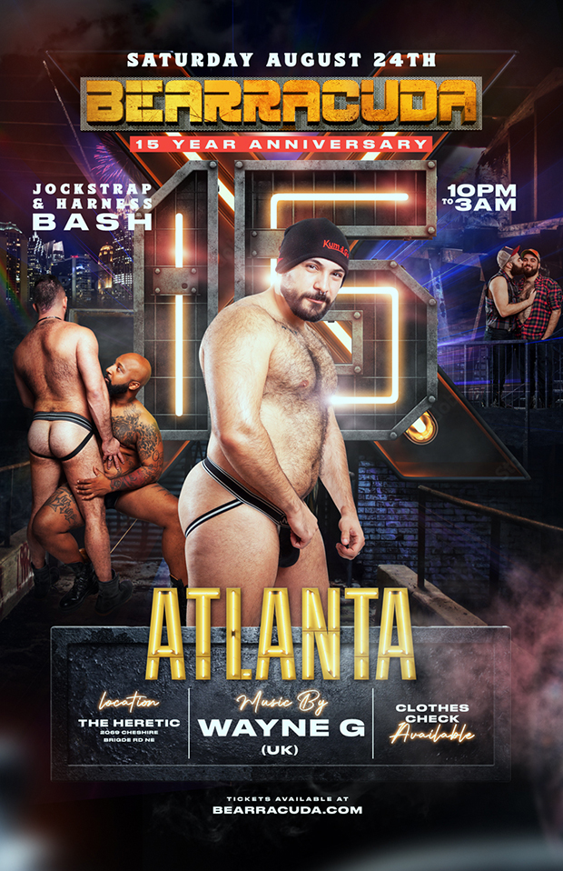 Bearracuda Atlanta - 15 Year Anniversary — event flyer