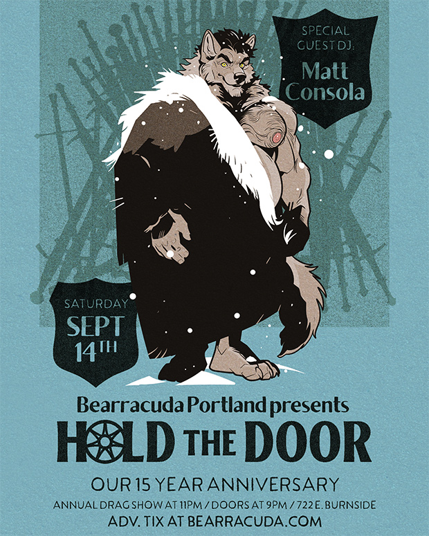 Bearracuda Portland - Hold the Door — event flyer